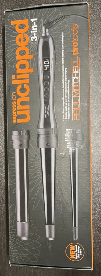 Curling Iron 3 In 1 Paul Mitchell Express Ion Unclipped Pro Tools Black (3-in-1) - Image 2 of 4