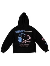 Zara Peanuts Snoopy Puppy Love Always Hoodie Black Sweater Unisex Kids 13-14 EUC