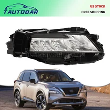 Right Headlights For 2021 2022 2023 Nissan Rogue LED Headlamps Chrome Passenger