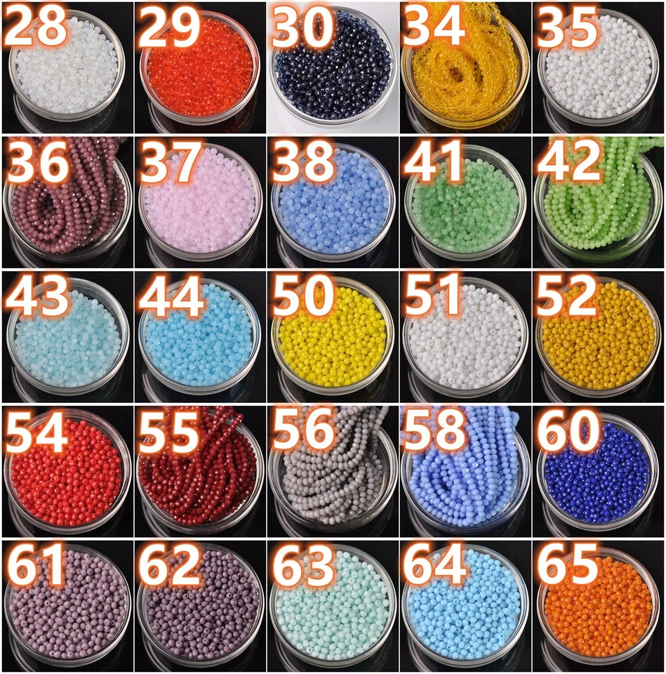 500pcs 4x3mm Rondelle Faceted Crystal Glass Loose Beads lot for Jewelry Making - Image 4 of 4