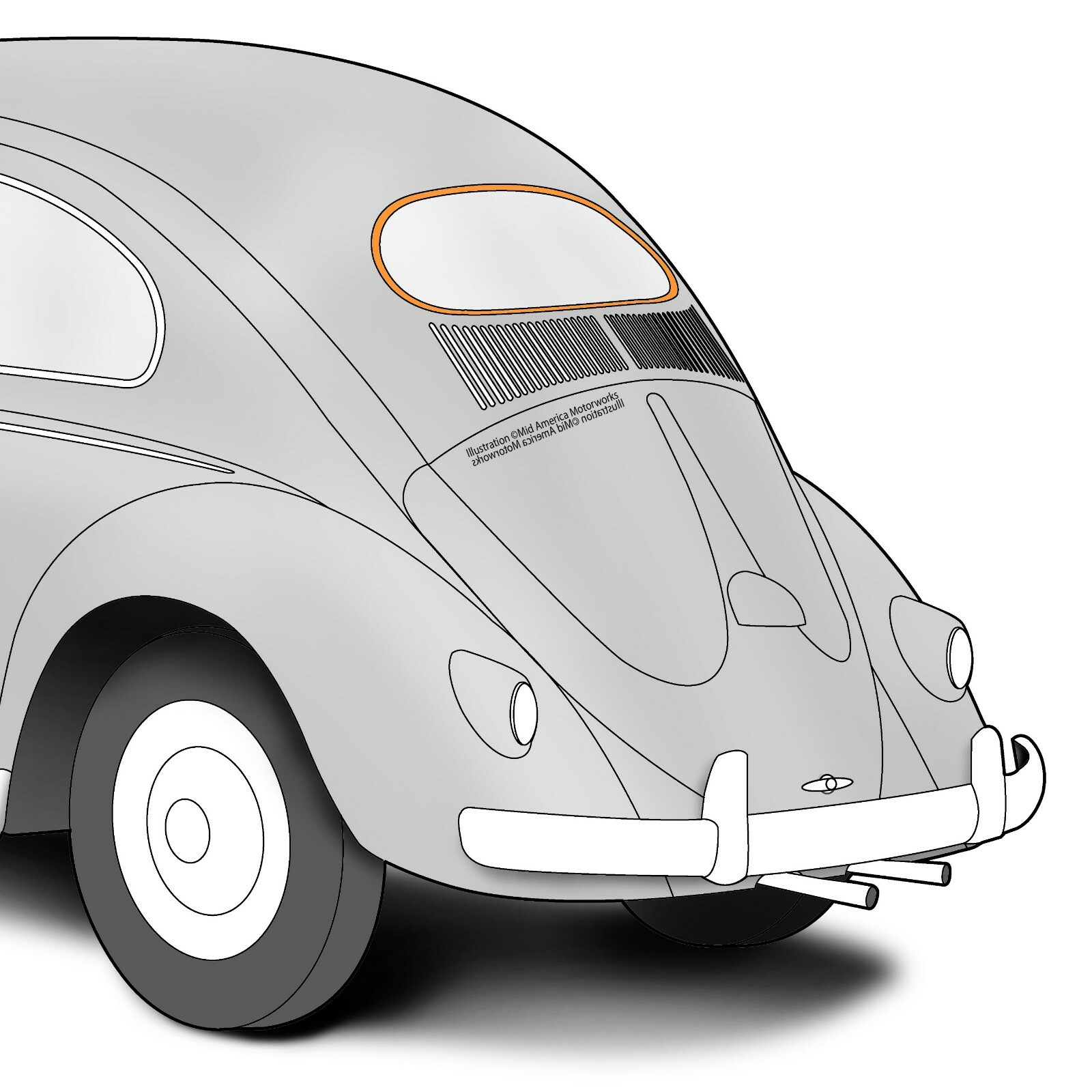 2pc Aluminum Rear Window Trim Molding for 195357 Type 1 VW Beetle Bug Sedan eBay