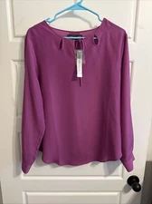 Preston & York NWT Ladies Size Small Long Sleeve Purple Blouse