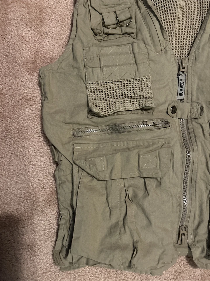 Humvee Adventure Gear Vest Safari Fishing Photography Hunting Tan Men's Size M - Image 2 of 4
