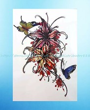 butterfly flower 8.25"extra large temporary arm Non-Permanent Tattoos