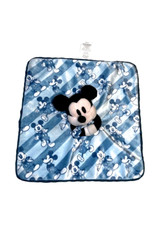 Disney Baby Blue Stripe Mickey Mouse Blanket Plush Security Lovey 14x14"