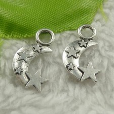 Free Ship 600 pcs tibet silver moon star charms 18x11x1.8mm B4454