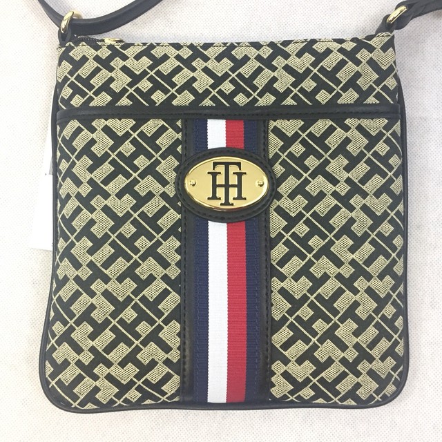 Tommy Hilfiger TH Logo Designer Pocket Book Xbody Crossbody Bag Purse
