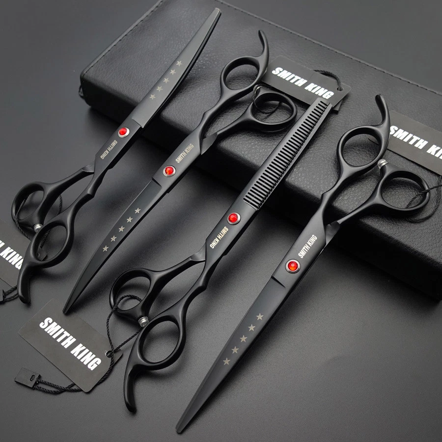 7 inch Pro.pet grooming scissors/Shears Cutting+2Curved+Thinning shears 4pcs set