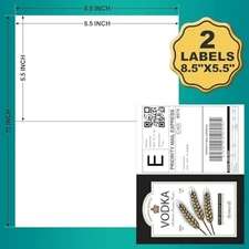 Address Adhesive Labels 5.5 x 8.5 200 Pack NIB