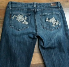 PAIGE BENEDICT CANYON SZ 27 (30W×32.5L) BOOTCUT STRETCH MADE IN USA JEANS EUC