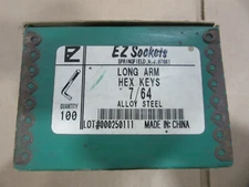 (100) EZ Socket 250111 Long Arm Hex Keys 7/64 Steel NEW!!! Factory Sealed Box