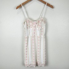 Forever 21 Floral Lace Cami Slip Dress Pink Mini Small Coquette Bustier Feminine