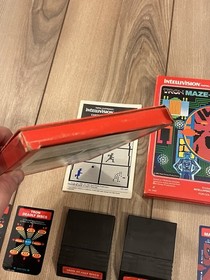 Tron Maze A Tron & Tron Deadly Discs Mattel Intellivision CIB w/ Overlays w/ Box