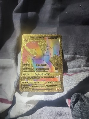 Pokémon Charizard GX  HP250 Wing Attack Rainbow Gold Foil