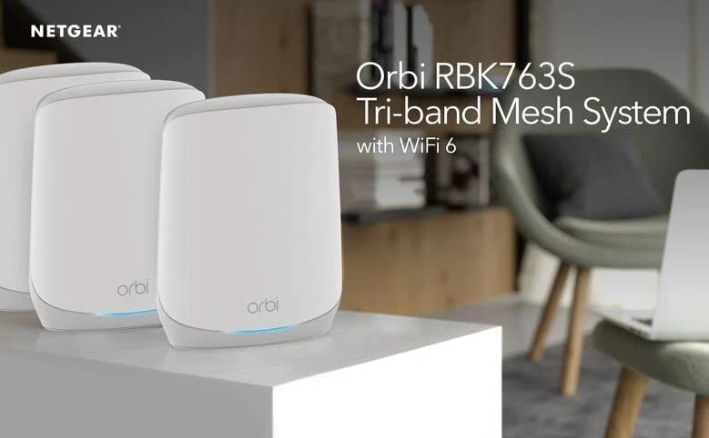 Netgear Orbi RBK763-100NAR AX5400 Mesh 1 Router + 2 Satellites Certified - Image 2 of 4