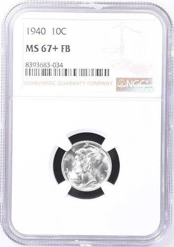 1940 Mercury Dime NGC MS-67+ FB CAC