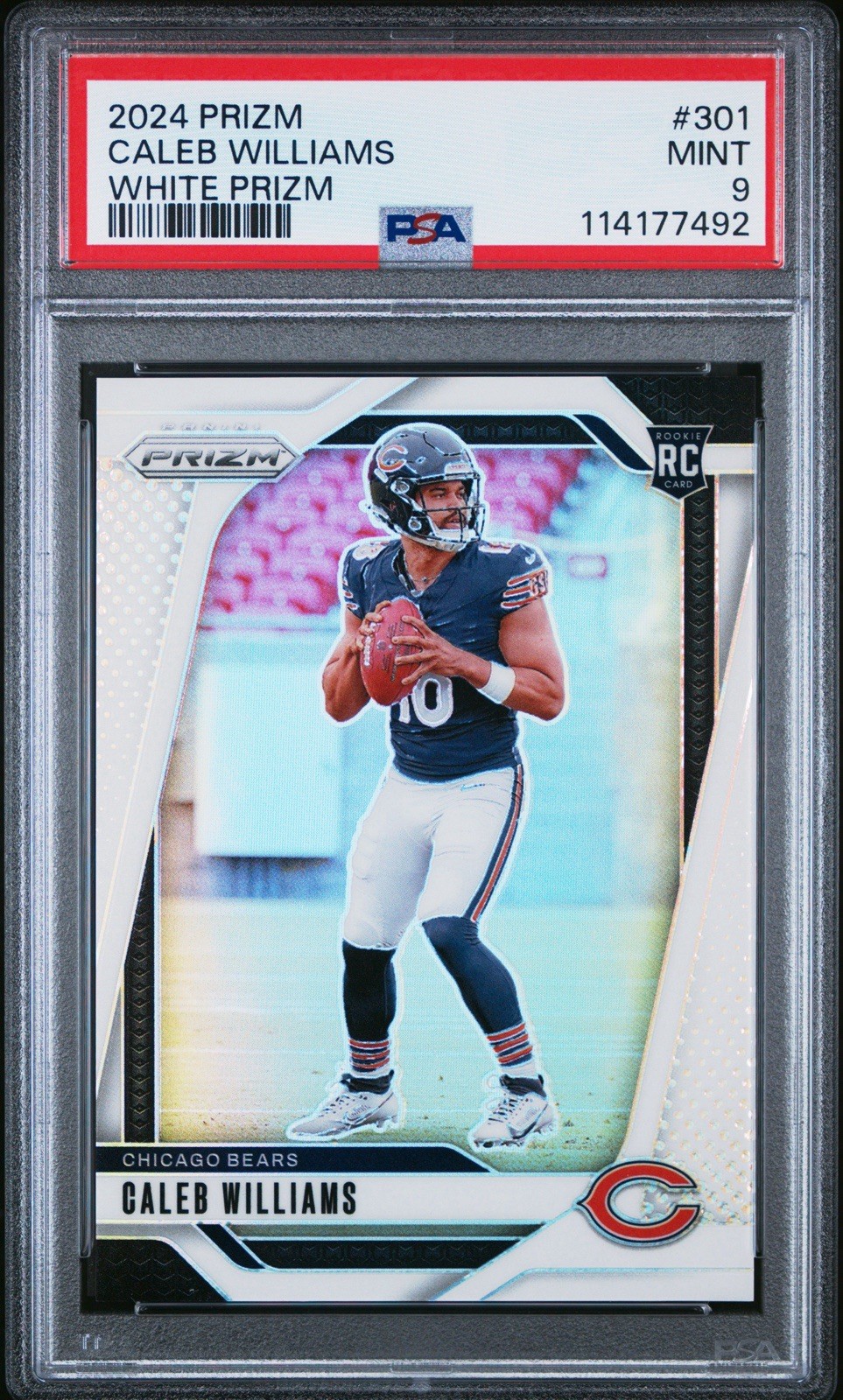 2024 Panini Prizm Rookies Caleb Williams #301 White Prizm /35 (RC) POP 4