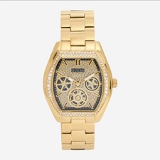 Guess Gold Tone Stainless Steel Stature Watch