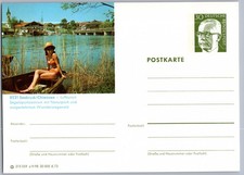 Seebruck Chiemsee 1973 Young Woman in Boat, Picture Postcard, Postal Stationery