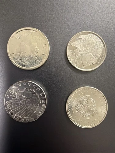 (lot of 4) -  1/10 oz .999 Silver Bullion Rounds 4 Different Styles
