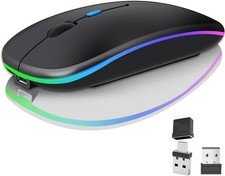 Wireless Mouse 2.4G Bluetooth Rechargeable Silent LED Backlit 1600 DPI PC Laptop