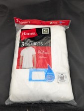 Hanes 3-Pack Tagless White T-Shirts XL ComfortSoft Flex Fabric