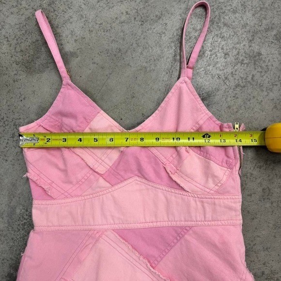 NWT LoveShackFancy Pink patchwork mini dress - image 6