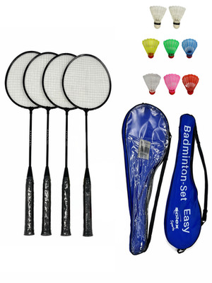 Badmintonset Badminton Set Federball Ausrüstung 4 Schläger Federball Set Tasche