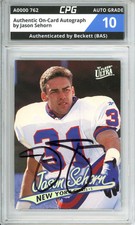 Authentic On-Card Autograph Signed by Jason Sehorn CPG Auto Grade 10