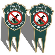 No Poop and Pee Dog Yard Signs 12  x 6  No Dog Poop Yard Signs Double a-Green