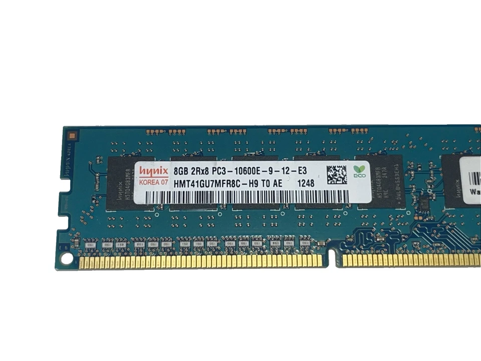 1x 8GB Hynix HMT41GU7MFR8C-H9 2Rx8 PC3-10600E DDR3-1333 MHz ECC RAM - Bild 2 von 3