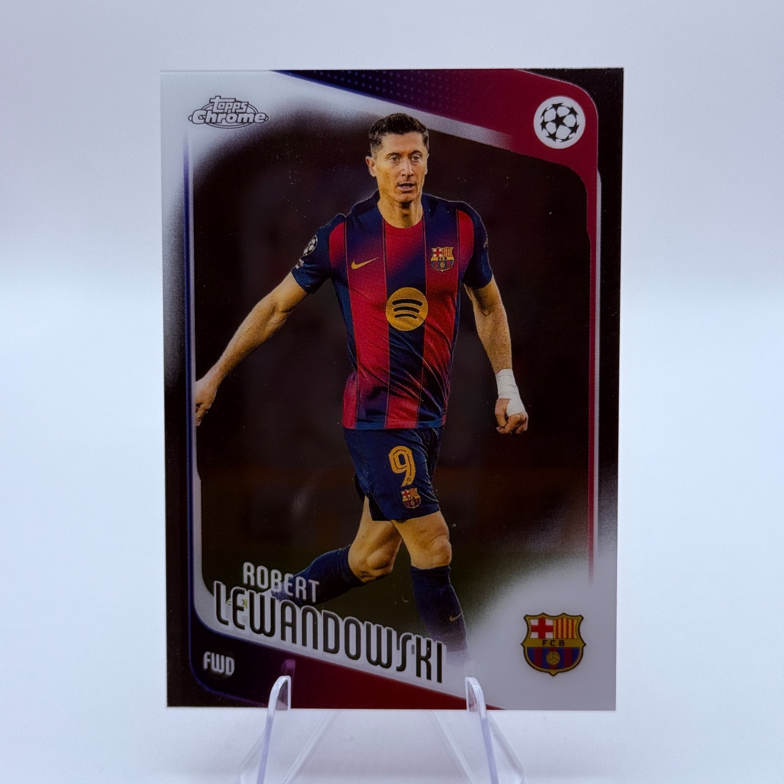 Robert Lewandowski 2025-26 Topps Chrome UEFA Club #54 FC Barcelona Card