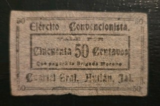 Mexico Catalog #M2232 ND Jalisco 50 Centavos Circ. Banknote