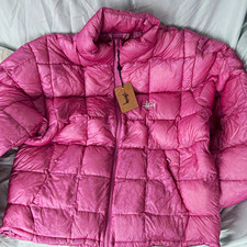 Stussy Pink Puffer Jacket Full Zip Down Insul...