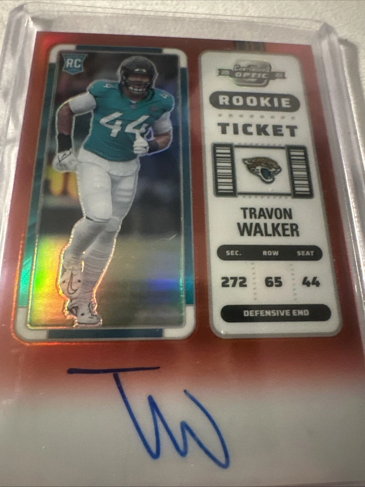 2022 Travon Walker Rookie Auto Red Insert #/149 Jaguars Rookie Ticket - Image 2 of 4