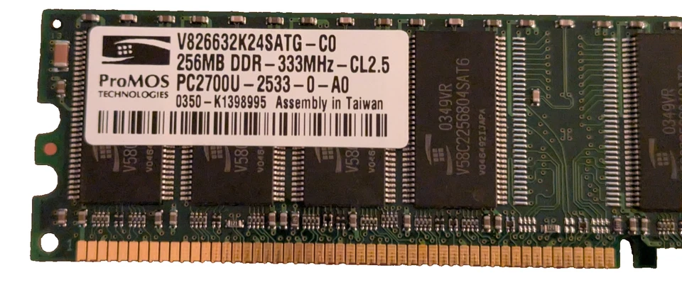 Lot of 4× 256MB DDR PC2700 RAM (1GB Total) – Samsung ProMOS Micron Infineon - Image 4 of 4