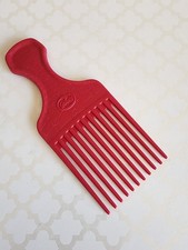 Vintage Goody Hair Pick Comb Red/Pink Crocodile Textured 6.5 Plastic