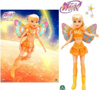 Winx Fairy Doll Stella with Glitter Wings  Fairy Accessories-Transformation Look