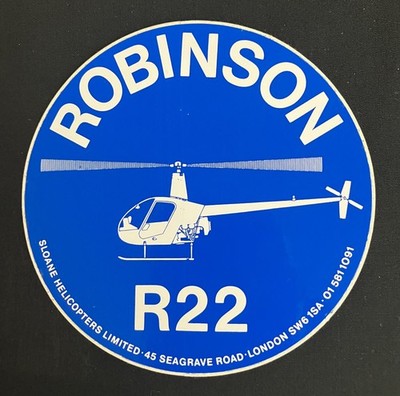 Großer Original Sloane Helikopter Aviation Services Aufkleber Robinson R22 R44 R66