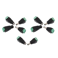 5 Pairs Male+Female DC Power Jack Connector Plug 2.1x5.5mm for LED Light Repair