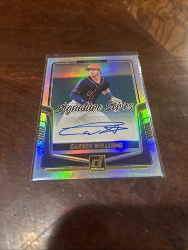 Carson Williams Laser Auto 2024 Panini Donruss Baseball Blue SS-CW - Picture 1 of 2