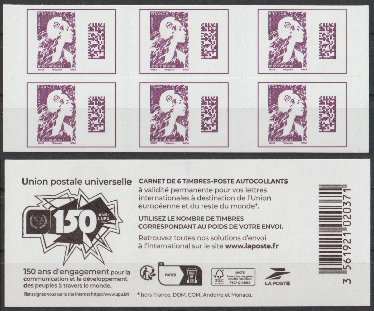 Face Avant De Carnet 1529 Gommé "50 Ans Marianne De BEQUET" 2021 - Neuf Sans Trace De Charnière