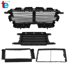 Black Radiator Grille Air Shutter Control Upper & Lower For Ford F-150 2018-2020