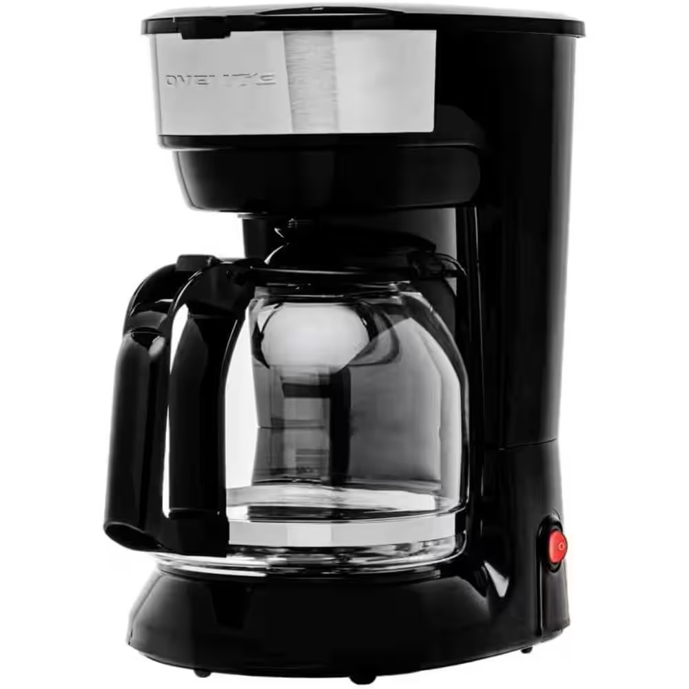12-Cup Drip Coffee Maker, with Reusable Filter and Borosilicate Glass Carafe, Bl
