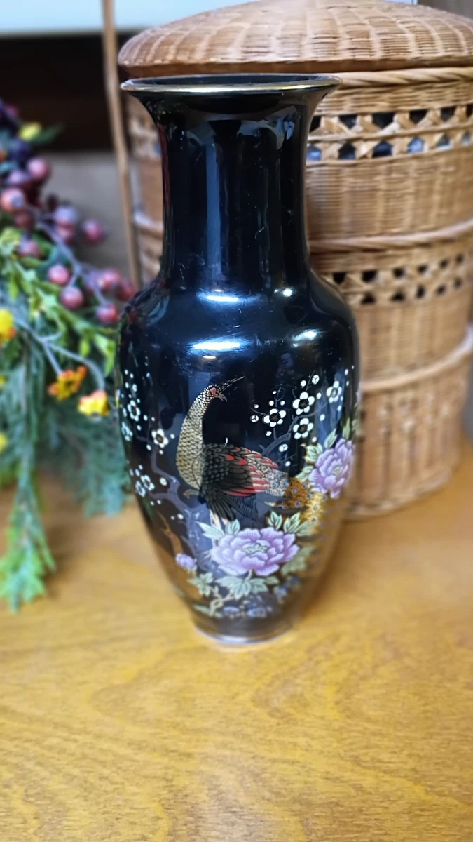 陶瓷黑色复古原版古董日本花瓶| eBay