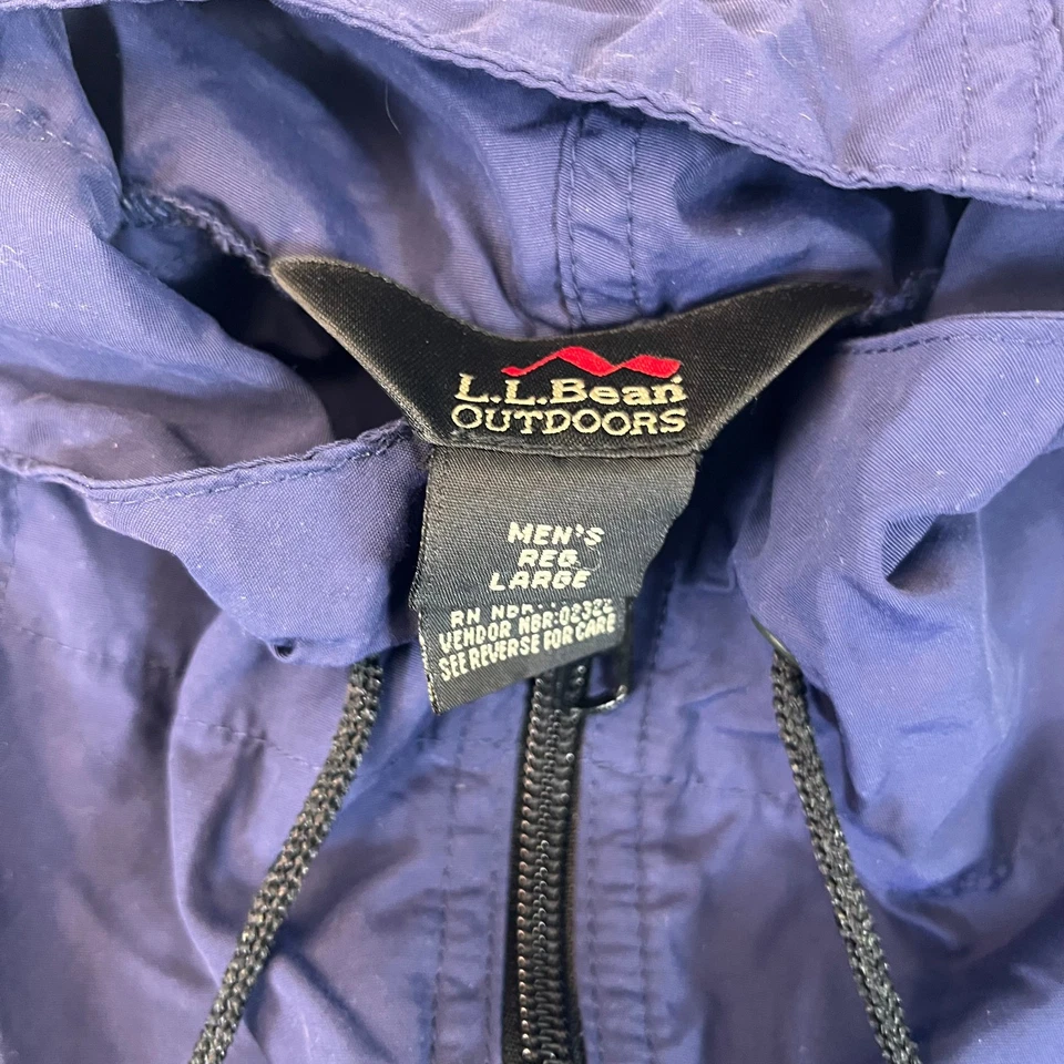 LL Bean Mountain Classic Anorak Jacket Windbreaker Mens Large Reg Blue RN 71341 - Image 2 of 4