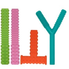 Sensory Chew Toys for Autistic Children, 4 Pack Silicone Chew Tube Teething S...