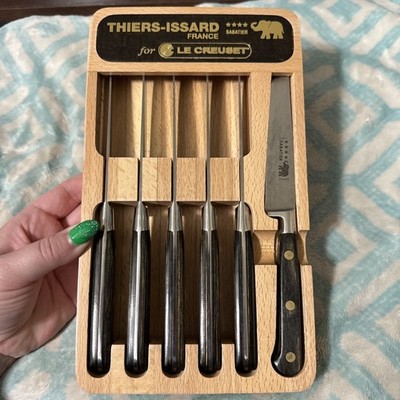 Made in Thiers France Sabatier For Le Creuset Steak Knife Set W~BOX 6 Piece.