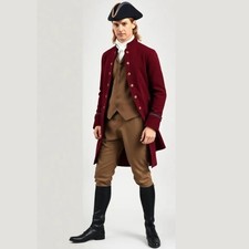 Men's New 19th Century Burgundy Wool Tailcoat, Only Coat For Sale