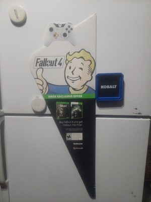 Fallout 4 Video Game Store Display Poster Sign Double Sided RARE PROMO 2015
